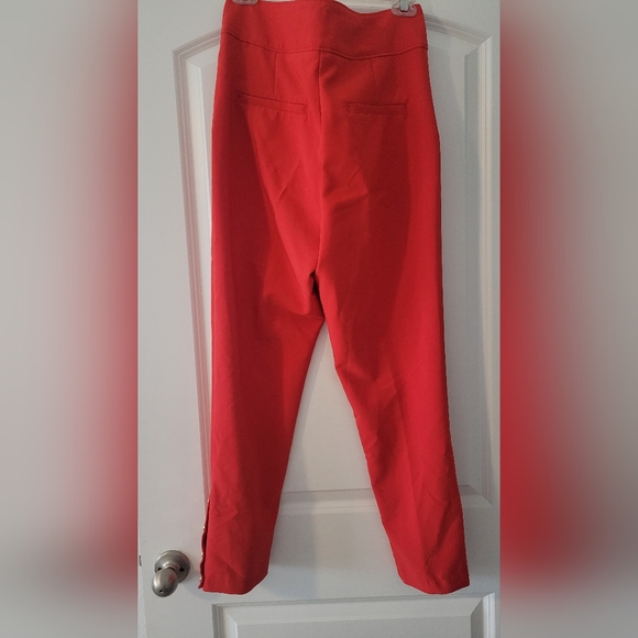 Bright Red High Waist Dress Pants - Picture 2 of 3